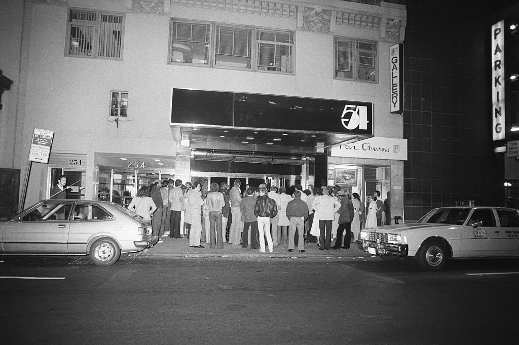 1/6/1978-New York, NY: Photo shows people waiting outside of Studio 54 on line for admission to the famous nightclub.  On this particular night, Bianca Jagger made an appearance.