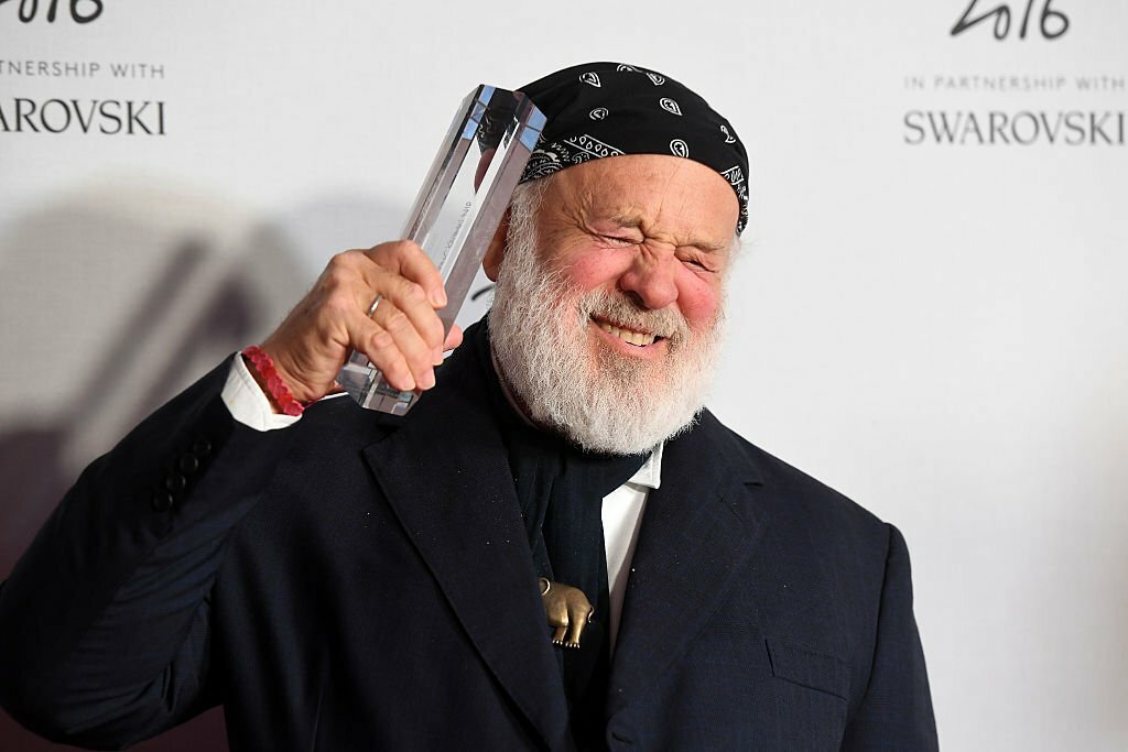 LONDON, ENGLAND - DECEMBER 05: Photographer Bruce Weber poses in the winners room after winning the Isabella Blow award for fashion creator at The Fashion Awards 2016 at Royal Albert Hall on December 5, 2016 in London, England.