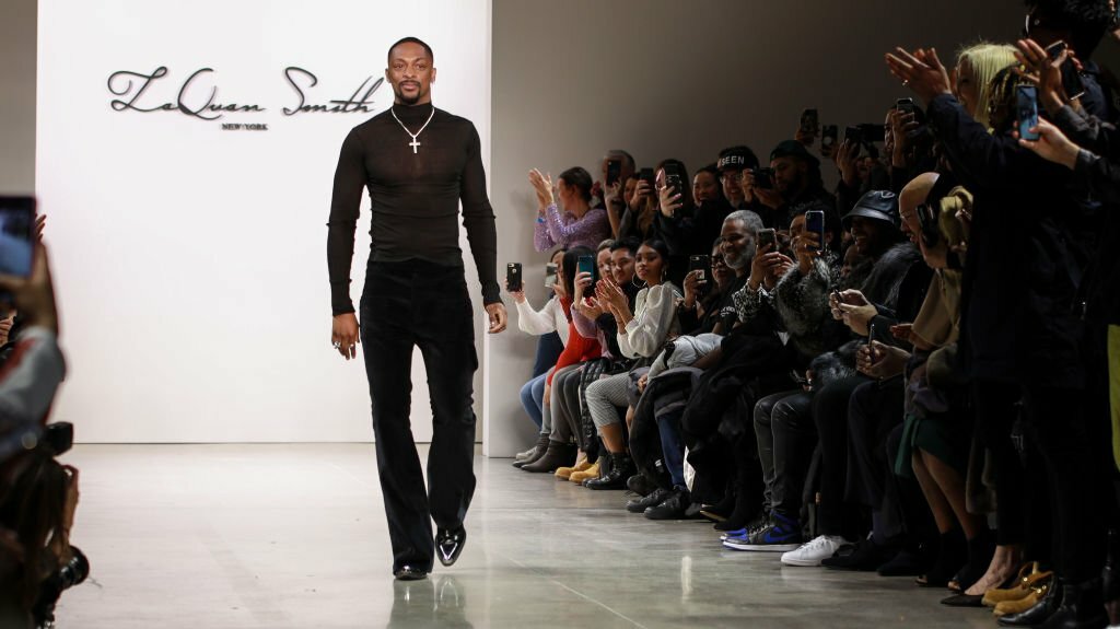 NEW YORK, NY - Laquan Smith walks the runway for the Laquan Smith fashion show during New York Fashion Week: The Shows at Gallery II at Spring Studios on February 08, 2023, in New York City.