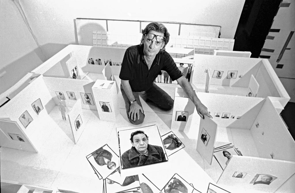 Photographer Richard Avedon photographed in his New York City studio in 1975.
