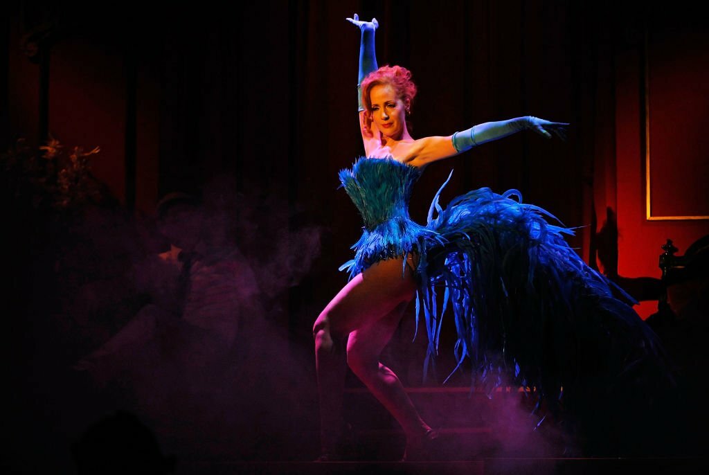 NY - OCTOBER 02: Catherine D'Lish performs on stage as part of the "Black Flamingo" burlesque shows at New York Theater on October 2, 2020, in New York, USA.